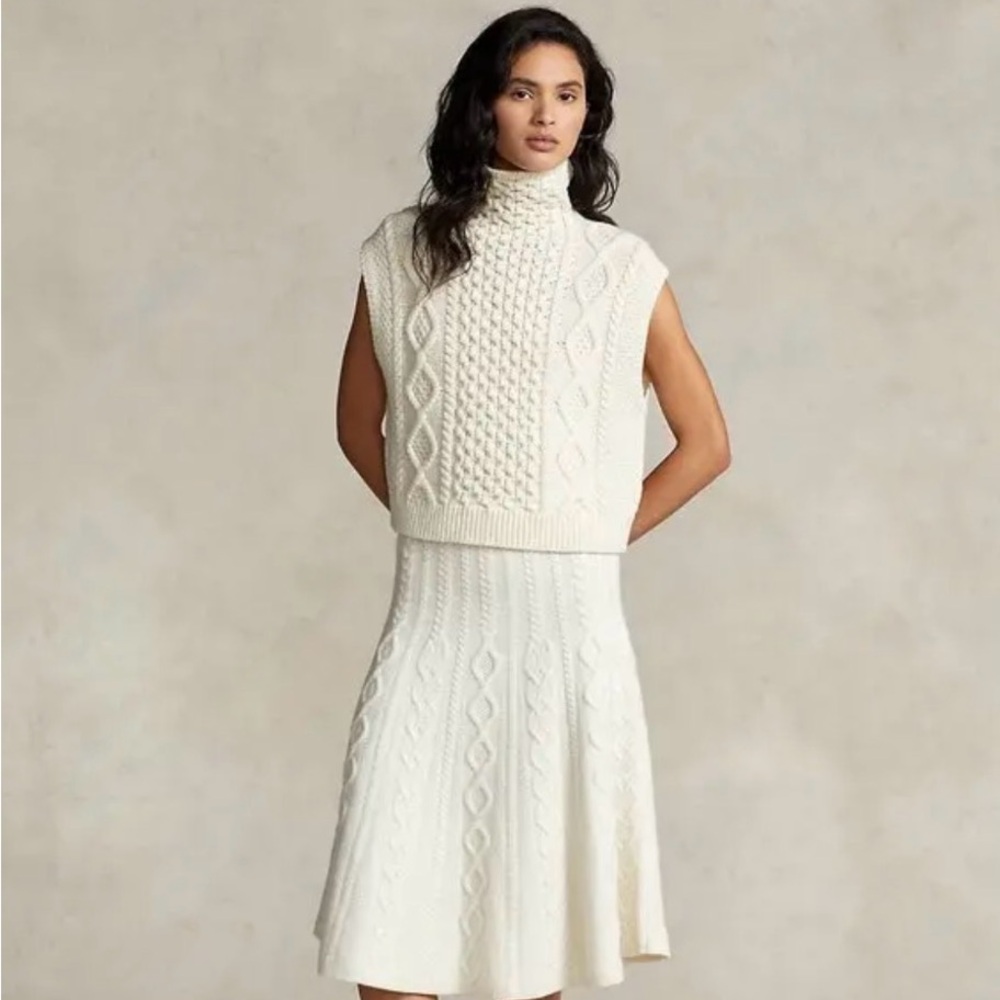 Ralph Lauren Wool Cashmere Cable Knit Sweater Set